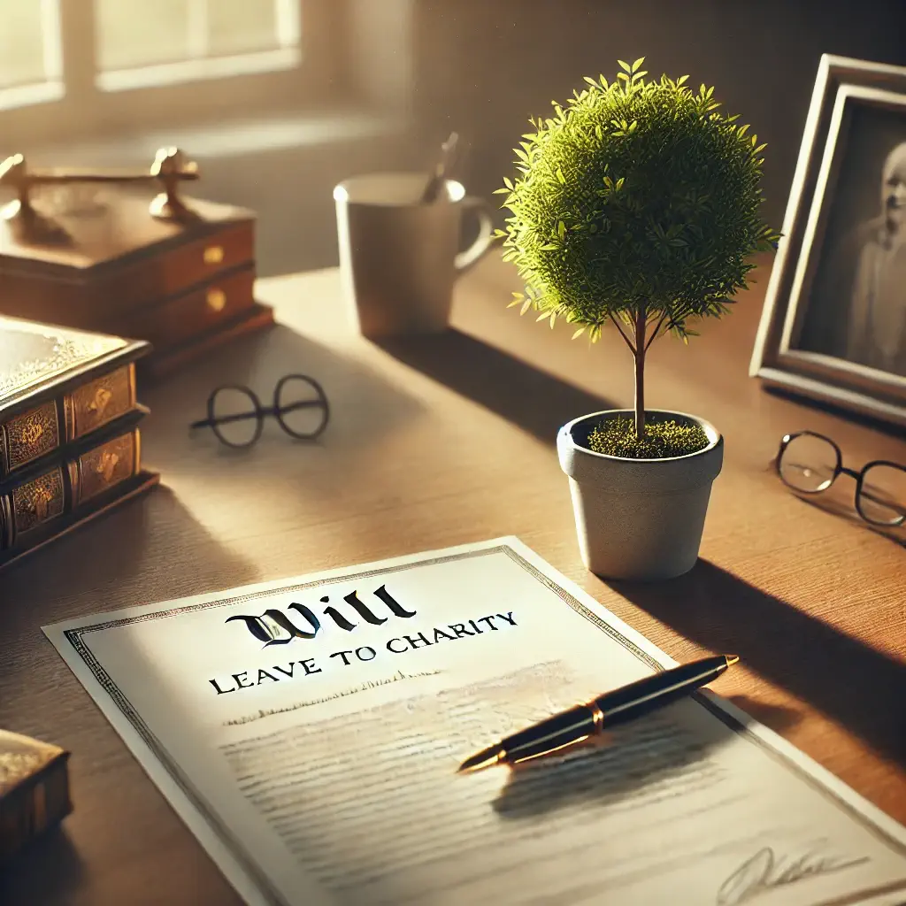 a desk with a pen and a paper on it